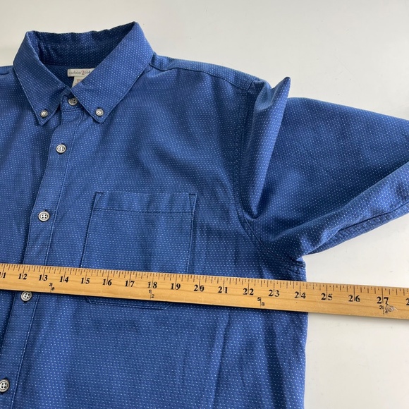 Carbon 2 Cobalt Primary Navy Pink Polka Dot Button LS Down Shirt Mens Large - Picture 6 of 8